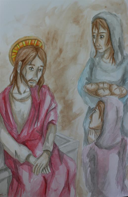 Martha and Mary with Jesus